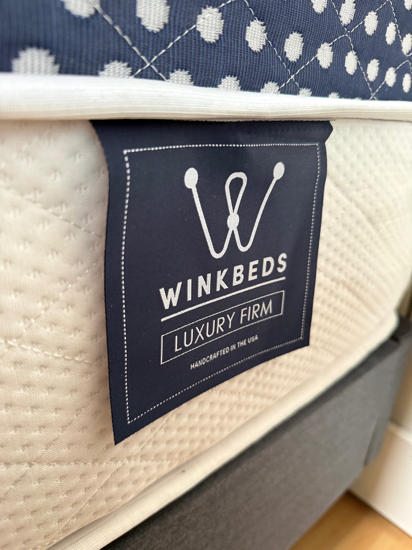 WinkBed Luxury Firm at The Drift Seattle Mattress Store - product label